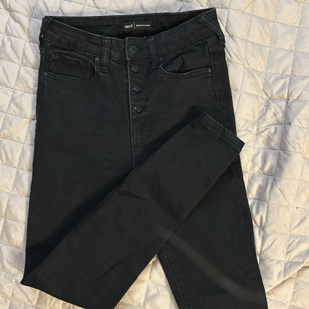 WOMENS TRUE RELIGION HIGH WAISTED SKINNY JEANS SIZE 27 super stretch
